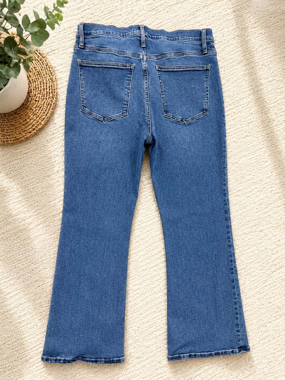 Madewell Mid Rise Kick Out Crop Jeans Women’s 31 Light Wash Stretch Denim - Picture 2 of 9